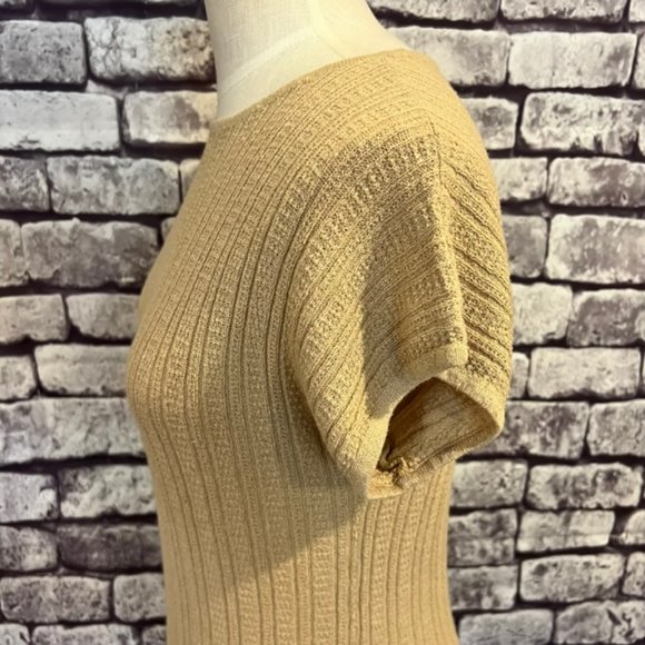 Evan-Picone Beige Knit Short Sleeve Top Size M - Picture 4 of 8